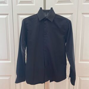 Nine West Men's Black Dress Shirt Slim Fit